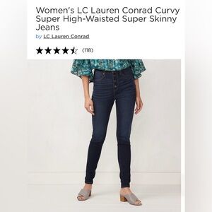 Lauren Conrad. Super high rise CURVY Super skinny Jeans . Brand new with tags.